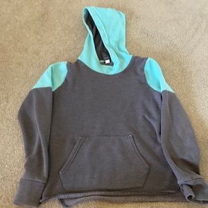 Dark gray and turquoise hoodie
